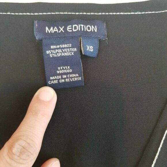 Max Edition Dress Size XS Black Maxi Stretch Full Length Womens Sleeveless - Picture 10 of 12